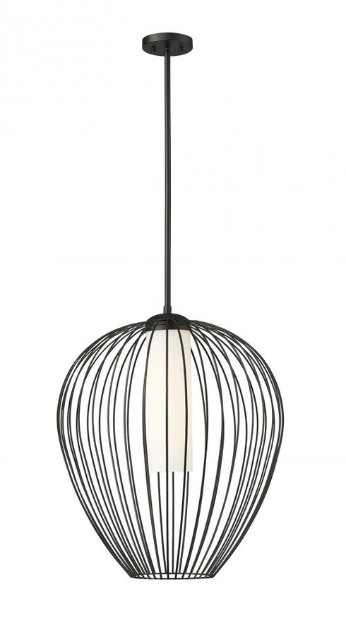 Z-Lite Savanti 1 Light Pendant in Matte Black Finish Model: 7507-22MB