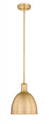Z-Lite Sawyer 1 Light Pendant in Brushed Nickel Finish Model: 4500P8-BN