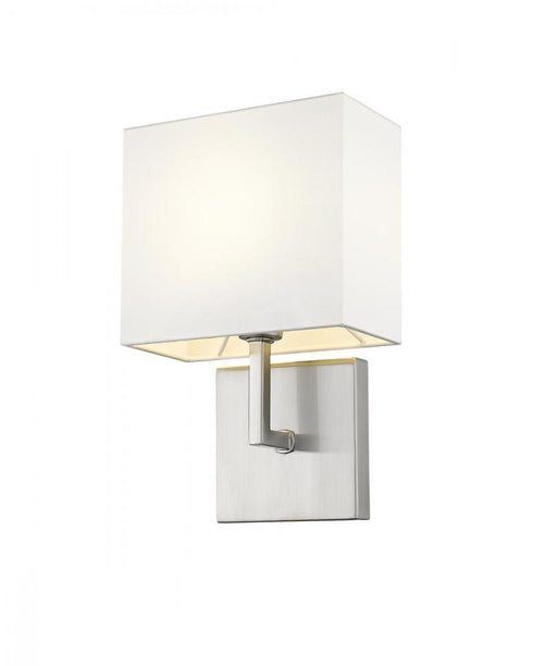 Z-Lite Saxon 1 Light Wall Sconce in Brushed Nickel Finish Model: 815-1S-BN