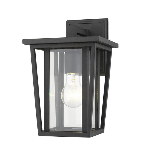 Z-Lite Seoul 1 Light Outdoor Wall Light in Black Finish Model: 571S-BK