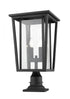 Z-Lite Seoul 2 Light Outdoor Pier Mounted Fixture in Black Finish Model: 571PHBR-533PM-BK
