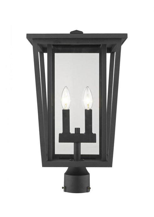 Z-Lite Seoul 2 Light Outdoor Post Mount Fixture in Black Finish Model: 571PHBR-BK