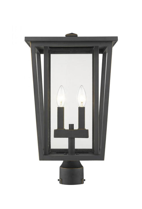 Z-Lite Seoul 2 Light Outdoor Post Mount Fixture in Black Finish Model: 571PHBR-BK