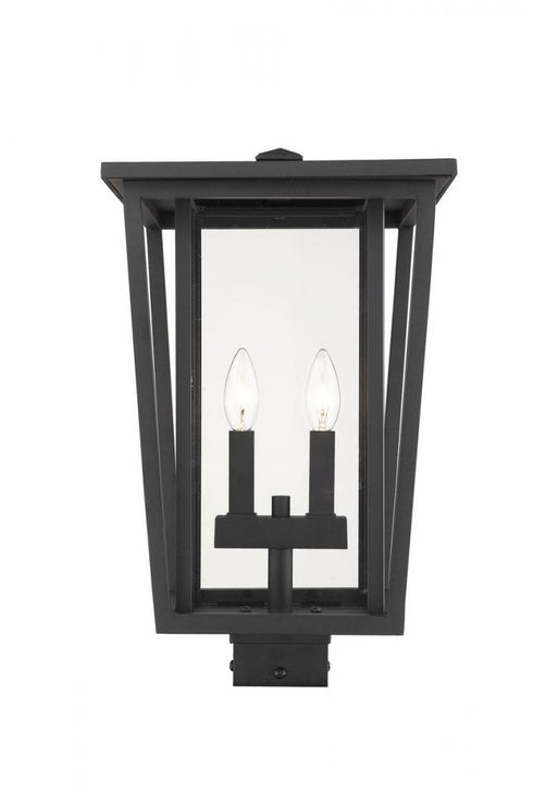 Z-Lite Seoul 2 Light Outdoor Post Mount Fixture in Black Finish Model: 571PHBS-BK
