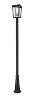 Z-Lite Seoul 2 Light Outdoor Post Mounted Fixture in Black Finish Model: 571PHBR-519P-BK