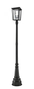 Z-Lite Seoul 2 Light Outdoor Post Mounted Fixture in Black Finish Model: 571PHBR-564P-BK