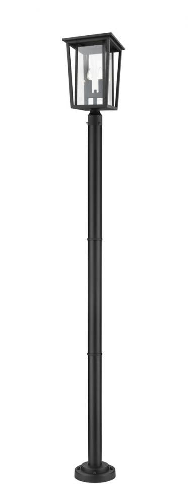Z-Lite Seoul 2 Light Outdoor Post Mounted Fixture in Black Finish Model: 571PHBR-567P-BK