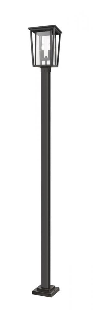 Z-Lite Seoul 2 Light Outdoor Post Mounted Fixture in Black Finish Model: 571PHBS-536P-BK