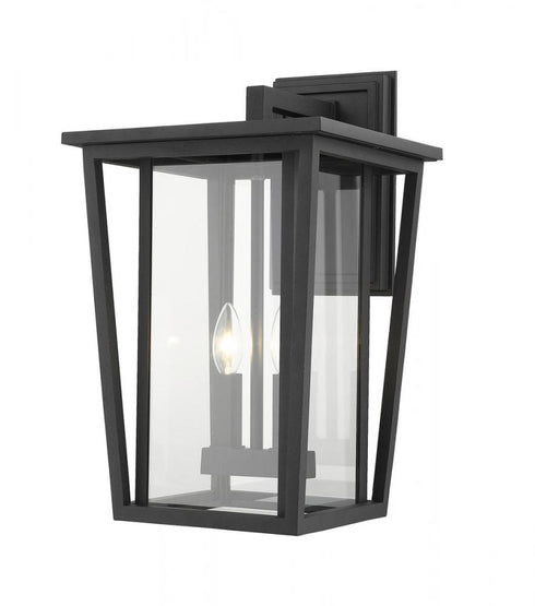 Z-Lite Seoul 2 Light Outdoor Wall Light in Black Finish Model: 571B-BK