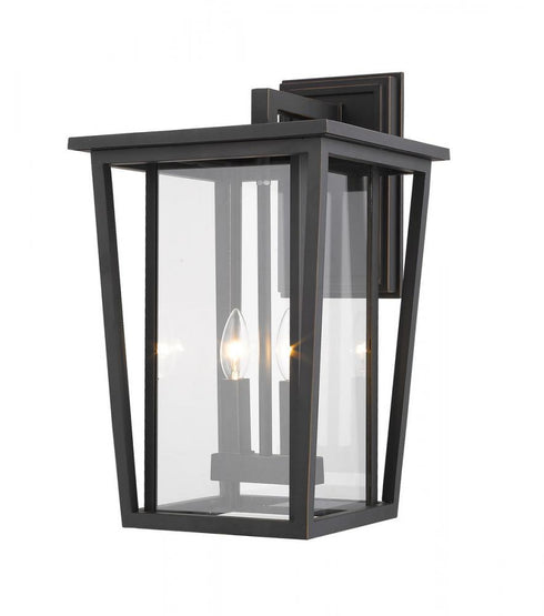Z-Lite Seoul 2 Light Outdoor Wall Light in Black Finish Model: 571B-BK