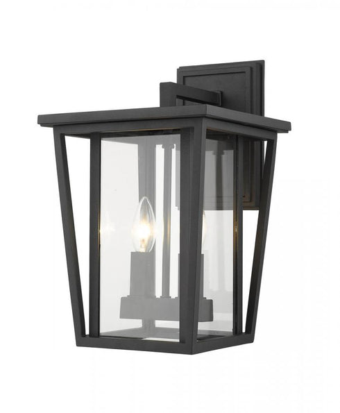 Z-Lite Seoul 2 Light Outdoor Wall Light in Black Finish Model: 571M-BK