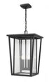Z-Lite Seoul 3 Light Outdoor Chain Mount Ceiling Fixture in Black Finish Model: 571CHXL-BK