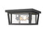 Z-Lite Seoul 3 Light Outdoor Flush Mount in Black Finish Model: 571F-BK