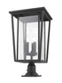 Z-Lite Seoul 3 Light Outdoor Pier Mounted Fixture in Black Finish Model: 571PHXLR-533PM-BK