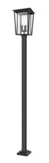 Z-Lite Seoul 3 Light Outdoor Post Mounted Fixture in Black Finish Model: 571PHXLS-536P-BK