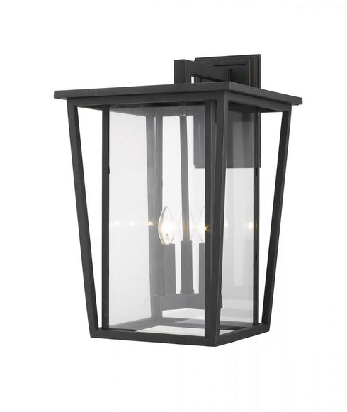 Z-Lite Seoul 3 Light Outdoor Wall Light in Black Finish Model: 571XL-BK