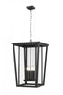 Z-Lite Seoul 4 Light Outdoor Chain Mount Ceiling Fixture in Black Finish Model: 571CHXXL-BK
