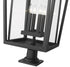 Z-Lite Seoul 4 Light Outdoor Pier Mounted Fixture in Black Finish Model: 571PHXXLR-533PM-BK