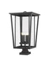 Z-Lite Seoul 4 Light Outdoor Pier Mounted Fixture in Black Finish Model: 571PHXXLS-SQPM-BK