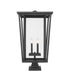 Z-Lite Seoul 4 Light Outdoor Pier Mounted Fixture in Black Finish Model: 571PHXXLS-SQPM-BK