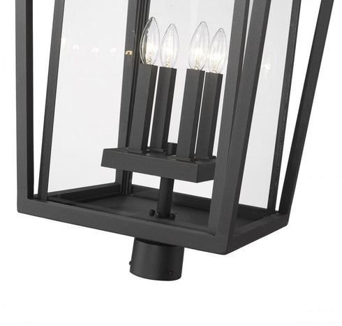 Z-Lite Seoul 4 Light Outdoor Post Mount Fixture in Black Finish Model: 571PHXXLR-BK