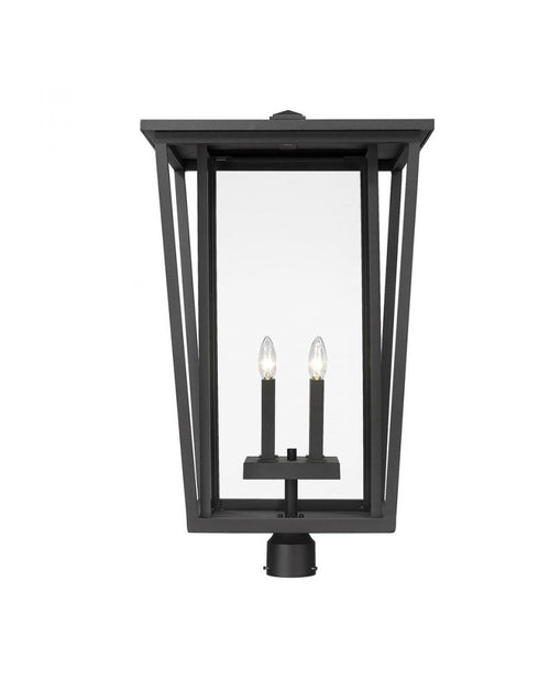Z-Lite Seoul 4 Light Outdoor Post Mount Fixture in Black Finish Model: 571PHXXLR-BK