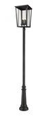 Z-Lite Seoul 4 Light Outdoor Post Mounted Fixture in Black Finish Model: 571PHXXLR-511P-BK