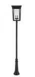 Z-Lite Seoul 4 Light Outdoor Post Mounted Fixture in Black Finish Model: 571PHXXLR-511P-BK