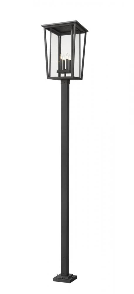 Z-Lite Seoul 4 Light Outdoor Post Mounted Fixture in Black Finish Model: 571PHXXLS-536P-BK
