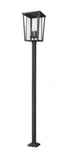 Z-Lite Seoul 4 Light Outdoor Post Mounted Fixture in Black Finish Model: 571PHXXLS-536P-BK