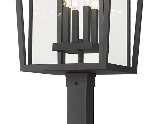 Z-Lite Seoul 4 Light Outdoor Post Mounted Fixture in Black Finish Model: 571PHXXLS-536P-BK