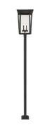 Z-Lite Seoul 4 Light Outdoor Post Mounted Fixture in Black Finish Model: 571PHXXLS-536P-BK