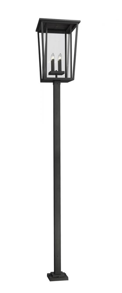 Z-Lite Seoul 4 Light Outdoor Post Mounted Fixture in Black Finish Model: 571PHXXLS-536P-BK