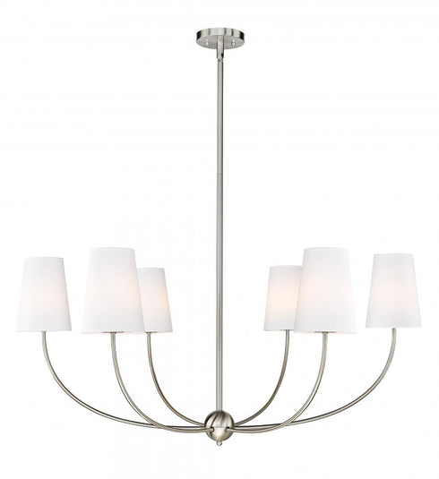 Z-Lite Shannon 6 Light Chandelier in Brushed Nickel Finish Model: 3040-42BN