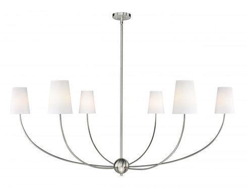 Z-Lite Shannon 6 Light Chandelier in Brushed Nickel Finish Model: 3040-62BN