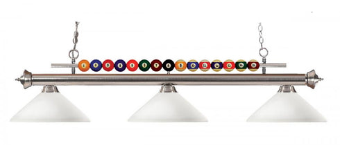 Z-Lite Shark 3 Light Billiard in Brushed Nickel Finish Model: 170BN-AGM14