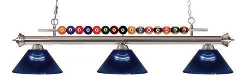 Z-Lite Shark 3 Light Billiard in Brushed Nickel Finish Model: 170BN-ARDB