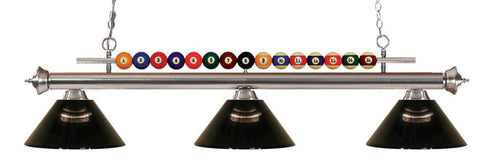 Z-Lite Shark 3 Light Billiard in Brushed Nickel Finish Model: 170BN-ARDB