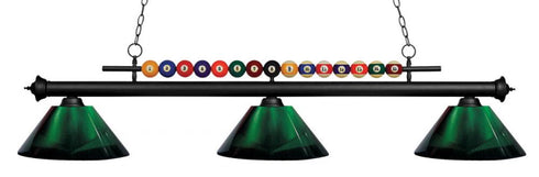 Z-Lite Shark 3 Light Billiard in Brushed Nickel Finish Model: 170BN-ARDB