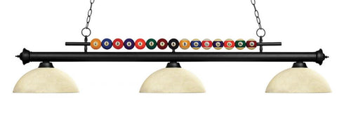 Z-Lite Shark 3 Light Billiard in Brushed Nickel Finish Model: 170BN-DGM14