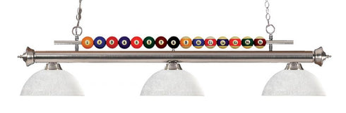 Z-Lite Shark 3 Light Billiard in Brushed Nickel Finish Model: 170BN-DGM14