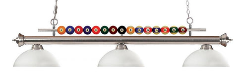 Z-Lite Shark 3 Light Billiard in Brushed Nickel Finish Model: 170BN-DGM14