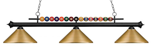 Z-Lite Shark 3 Light Billiard in Brushed Nickel Finish Model: 170BN-MBN