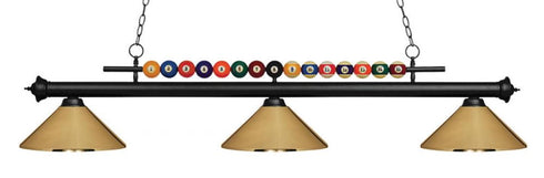 Z-Lite Shark 3 Light Billiard in Brushed Nickel Finish Model: 170BN-MBN