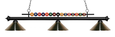 Z-Lite Shark 3 Light Billiard in Brushed Nickel Finish Model: 170BN-MBN