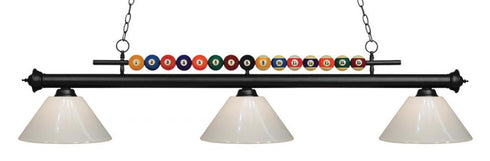Z-Lite Shark 3 Light Billiard in Brushed Nickel Finish Model: 170BN-PGR