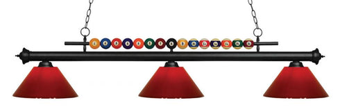 Z-Lite Shark 3 Light Billiard in Brushed Nickel Finish Model: 170BN-PGR