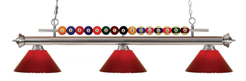 Z-Lite Shark 3 Light Billiard in Brushed Nickel Finish Model: 170BN-PGR