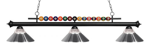 Z-Lite Shark 3 Light Billiard in Brushed Nickel Finish Model: 170BN-RBN