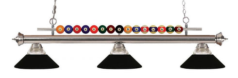 Z-Lite Shark 3 Light Billiard in Brushed Nickel Finish Model: 170BN-RBN